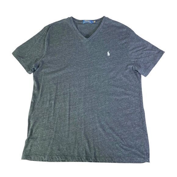 Polo Ralph Lauren Black Shirt Mens V Neck Short Sleeve Embroidered Size L - Picture 3 of 10